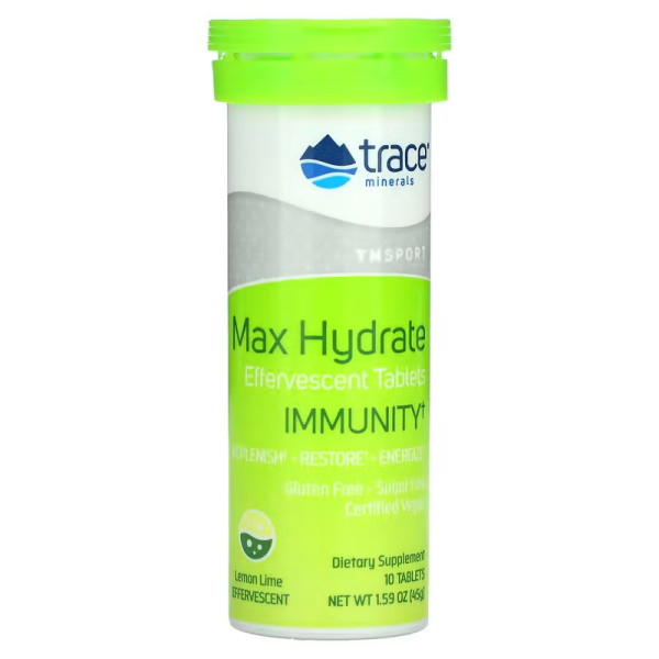 Trace Minerals Max Hydrate Immunity 10 tablets (Лимон - лайм)