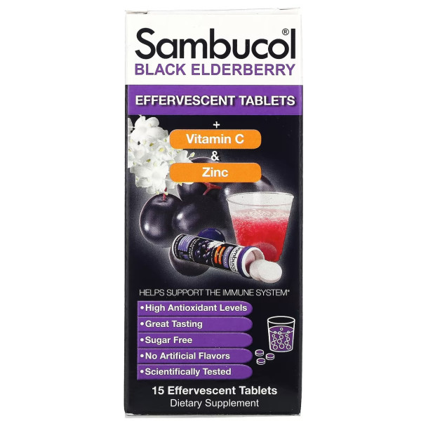 Sambucol Black Elderberry Effervescent Tablets 15 tablets