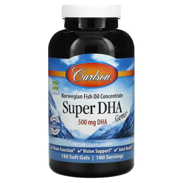 Carlson Super-DHA Gems 500 mg 180 softgels