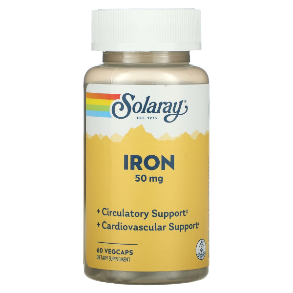 Solaray Iron 50 mg 60 veg capsules