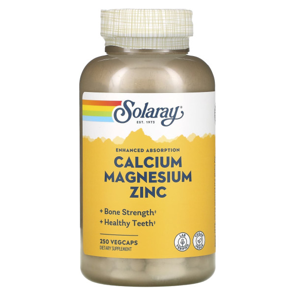 Solaray Calcium Magnesium Zinc 250 veg capsules
