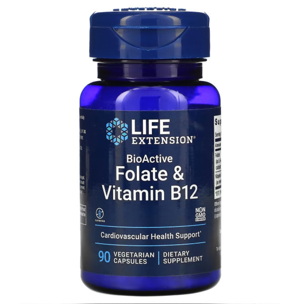 Life Extension BioActive Folate & Vitamin B12 90 veg capsules