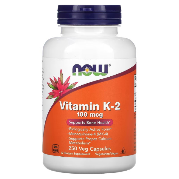 NOW Vitamin K-2 100 mcg 250 veg capsules