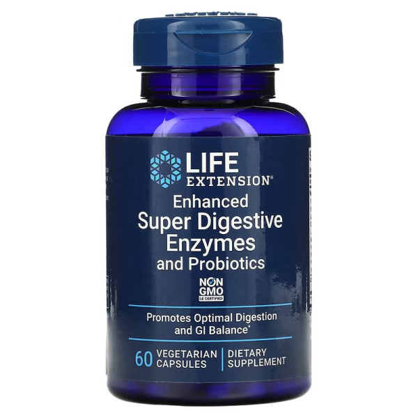 Life Extension Enhanced Super Digestive Enzymes and Probiotics 60 veg capsules