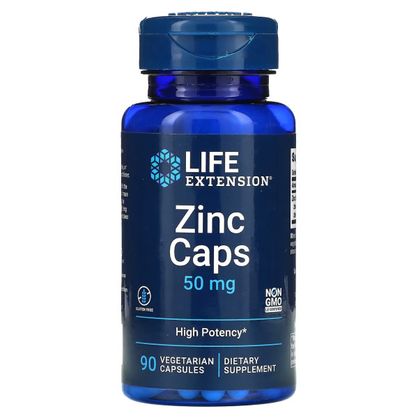 Life Extension Zinc Caps 50 mg 90 veg capsules
