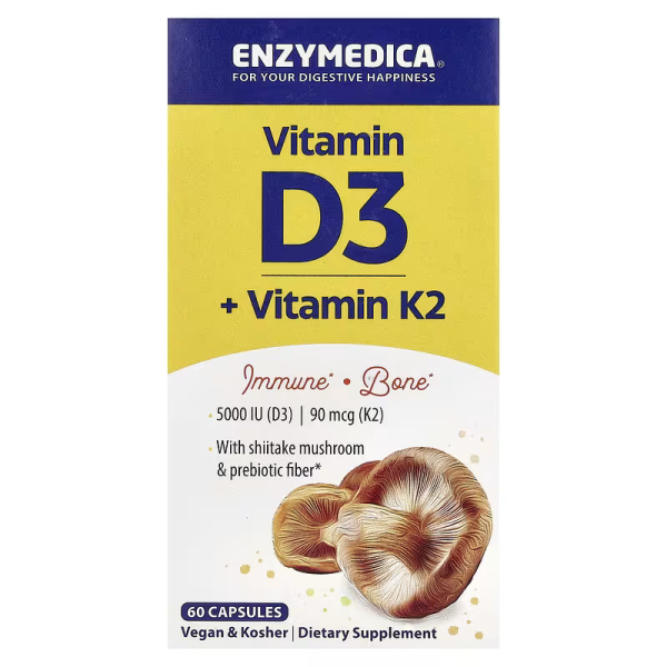 Enzymedica Vegan D3+K2 60 capsules