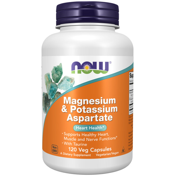 NOW Magnesium & Potassium Aspartate 120 veg capsules