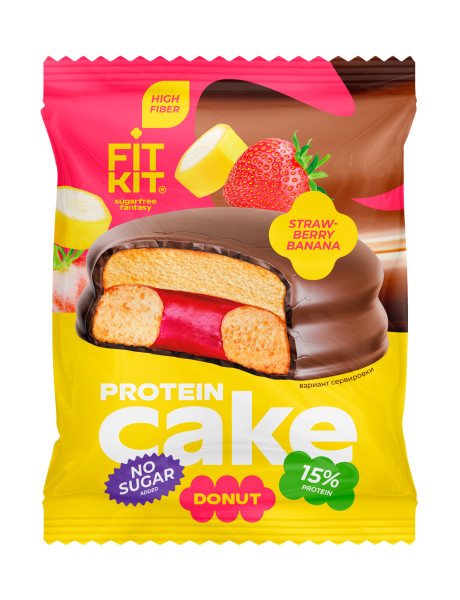Fit Kit DONUT Protein cake 100 grams (Клубника - Банан)