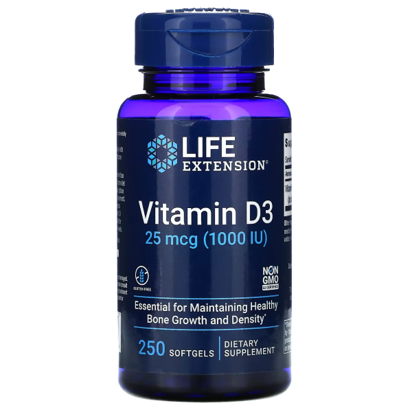 Life Extension Vitamin D3 25 mcg 1000 ME 250 softgels
