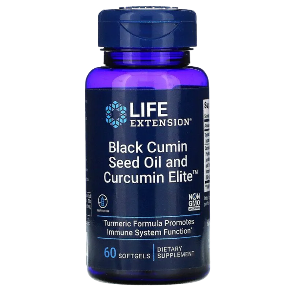 Life Extension Black Cumin Seed Oil and Curcumin Elite 60 softgels