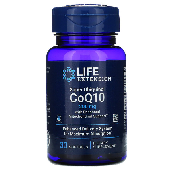 Life Extension Super Ubiquinol CoQ10 with Enhanced Mitochondrial Support 200 mg 30 softgels