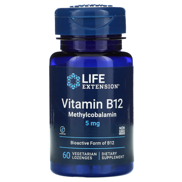 Life Extension Vitamin B12 Methylcobalamin 5 mg 60 veg lozenges