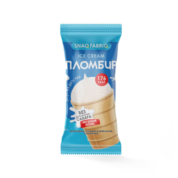 Snaq Fabriq Пломбир в вафельном стаканчике 80 grams (Сливочный)