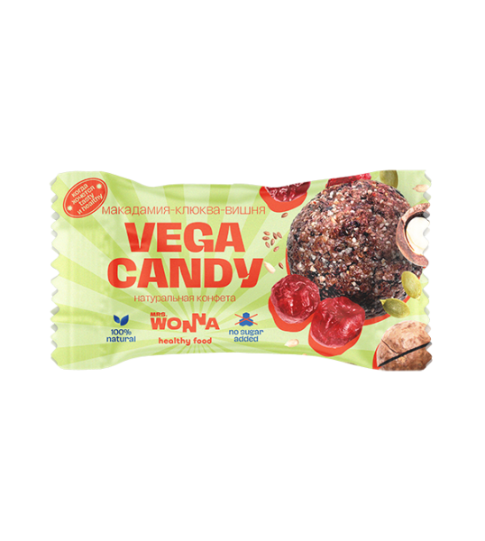 Mrs.Wonna VEGACANDY 30 grams (Макадамия - клюква - вишня)