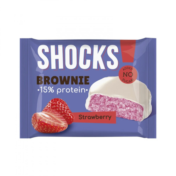 FitnesShock SHOCKS Brownie 50 grams (Клубника)
