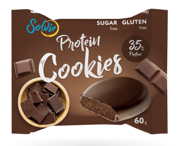 Solvie Protein cookies в глазури 60 grams (Шоколадное в молочном шоколаде)