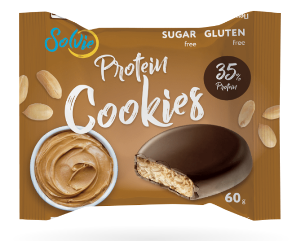 Solvie Protein cookies в глазури 60 grams (Арахисовое в молочном шоколаде)