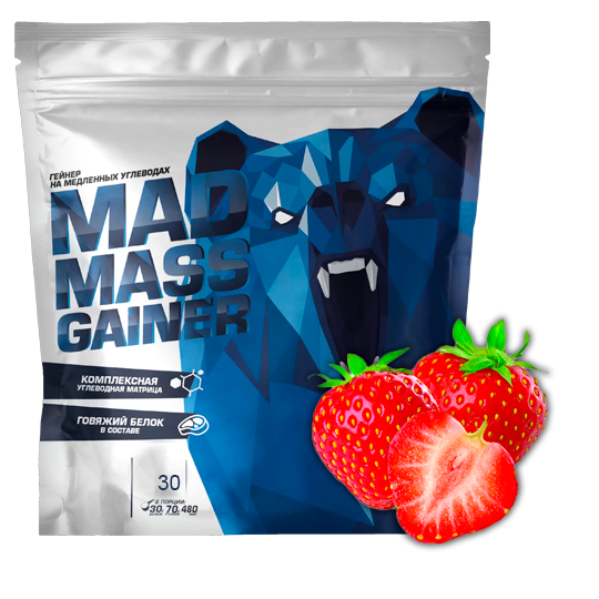 Siberian NutroGunz MadMassGainer 3600 grams (Клубника)