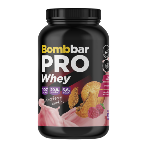 Bombbar PRO Whey 900 grams (Малиновое печенье)