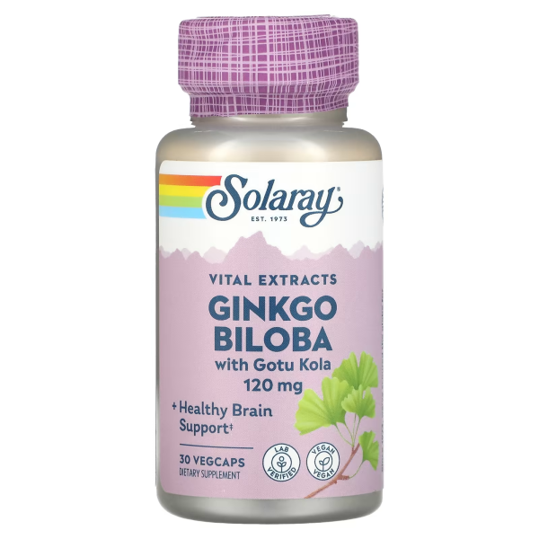 Solaray Ginkgo Biloba 120 mg 30 veg capsules