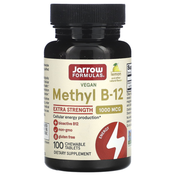 Jarrow Formulas Methyl B-12 extra strength 1000 mcg 100 chewable (Лимон)