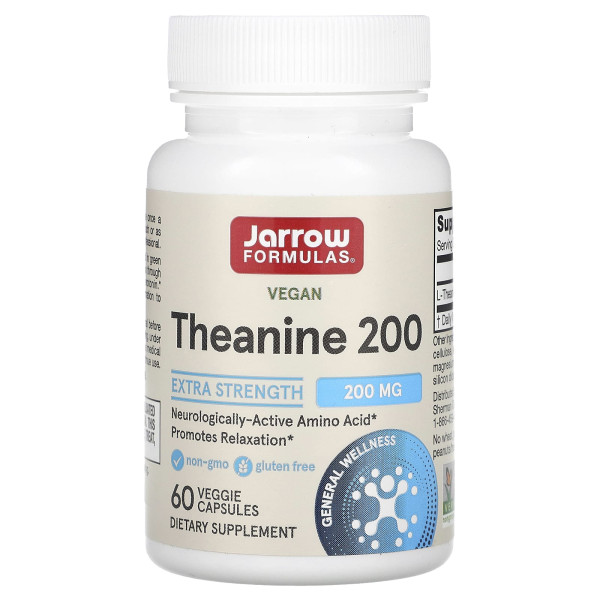 Jarrow Formulas Theanine 200 mg 60 veg capsules