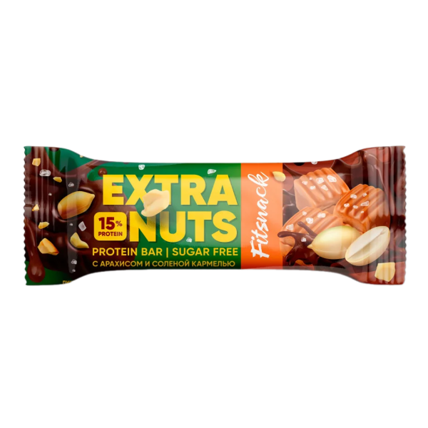 Fitsnack Extra nuts 45 grams ( С арахисом и соленой карамелью)
