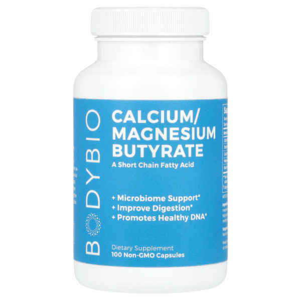 BodyBio Calcium Magnesium Butyrate 100 capsules