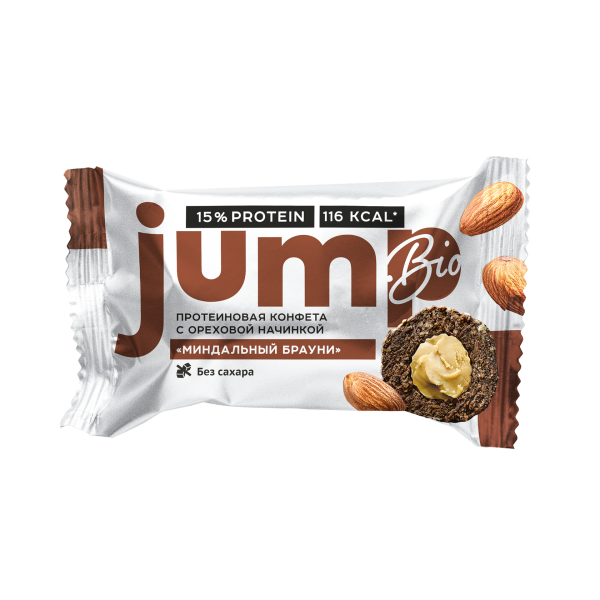 Jump Bio конфета с ореховой начинкой 30 grams (Миндальный брауни)