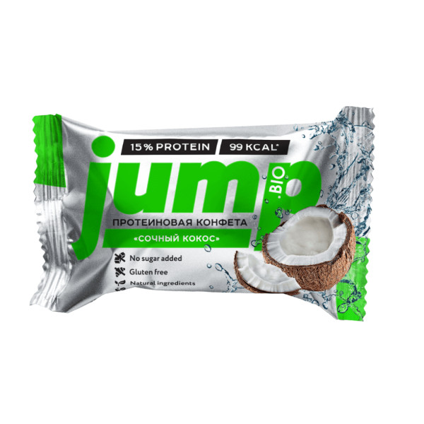 Jump Bio конфета без начинки 30 grams (Сочный кокос)