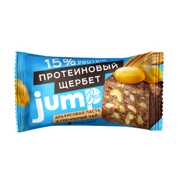 Jump Bio протеиновый щербет 50 grams (С арахисовой пастой и гречишным чаем)