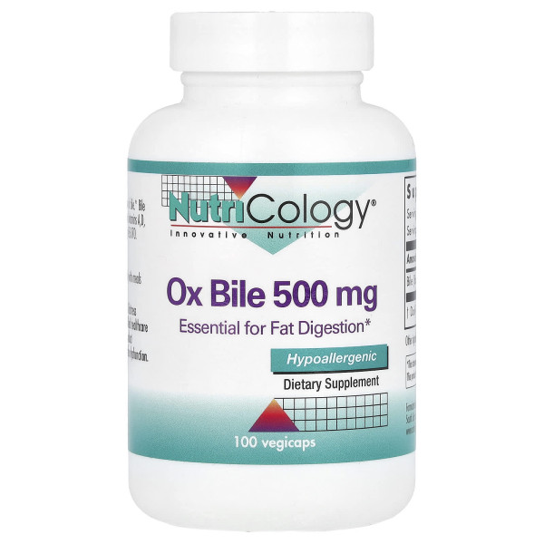 Nutricology Ox Bile 500 mg 100 veg capsules 