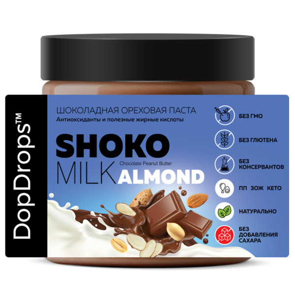 DopDrops Паста шоколадная с лепестками миндаля 500 grams