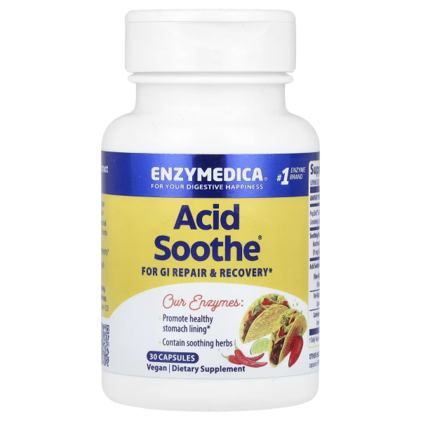 Enzymedica Acid Soothe 30 capsules Срок 30.11.2025