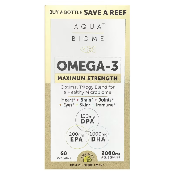 Enzymedica Aqua Biome Omega 3 Maximum Strength 60 softgels