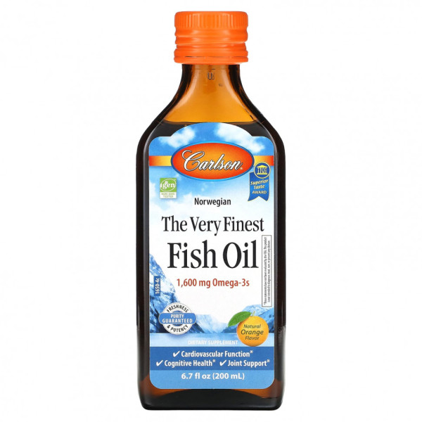 Carlson The Very Finest Fish Oil 1600 mg 200 ml (Натуральный апельсиновый)
