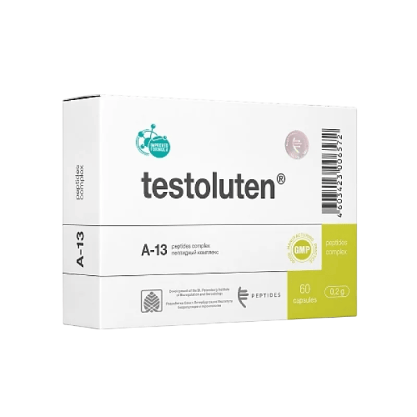 Peptides Testoluten А-13 0.215 g мужская репродуктивная система 60 capsules