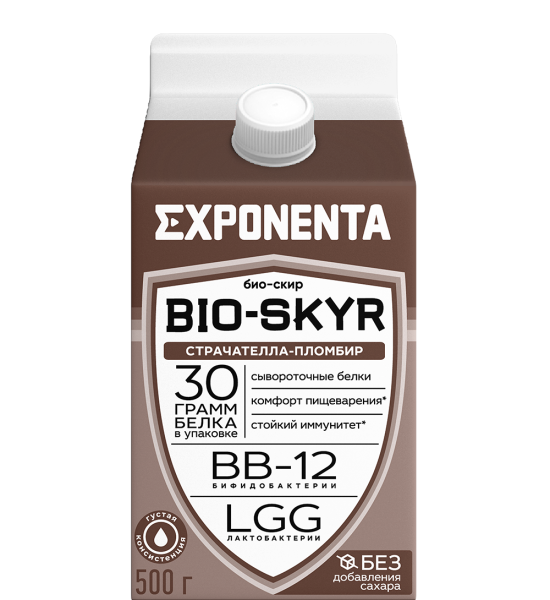 Exponenta Bio-Skyr напиток к.м. 3 в 1 500 grams (Страчателла-пломбир)