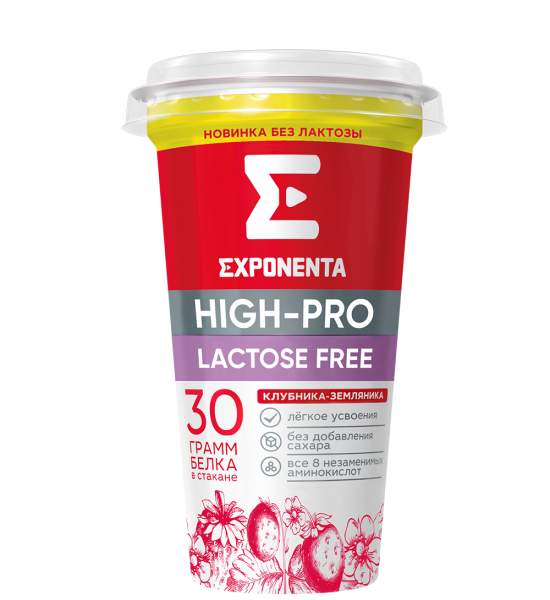 Exponenta HIGH-PRO Lacose free напиток к.м. 250 grams (Клубника-земляника)