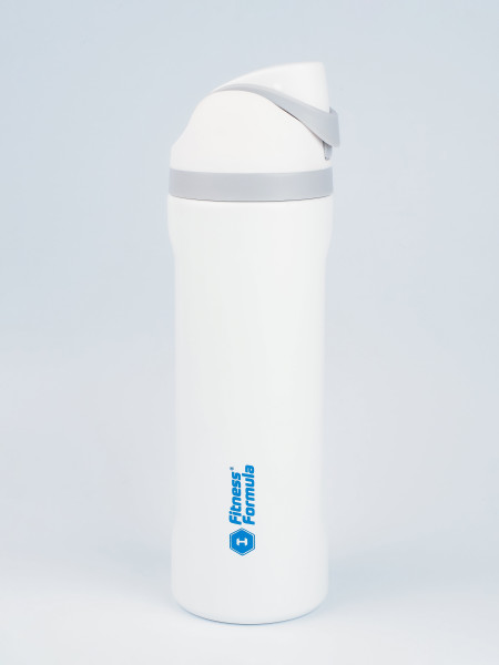 Бутылка из нержавеющей стали, питьевое горлышко + трубочка 700 ml (Белый)