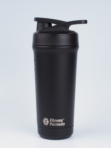 Шейкер металлический со смешивающим элементом, 800 ml (Черный)