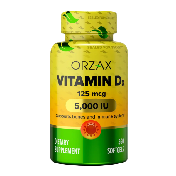 Orzax Ocean Vitamin D3 5000 ME 360 softgels