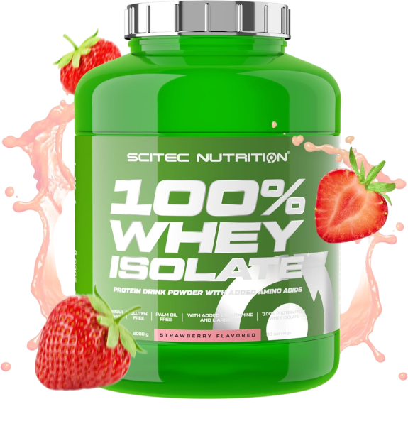 Scitec Nutrition 100% Whey Isolate 2000 grams (Клубника)