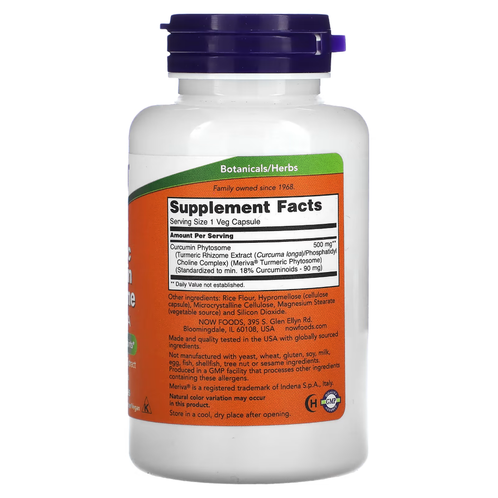 NOW Turmeric Curcumin Phytosome 500 mg 60 veg capsules