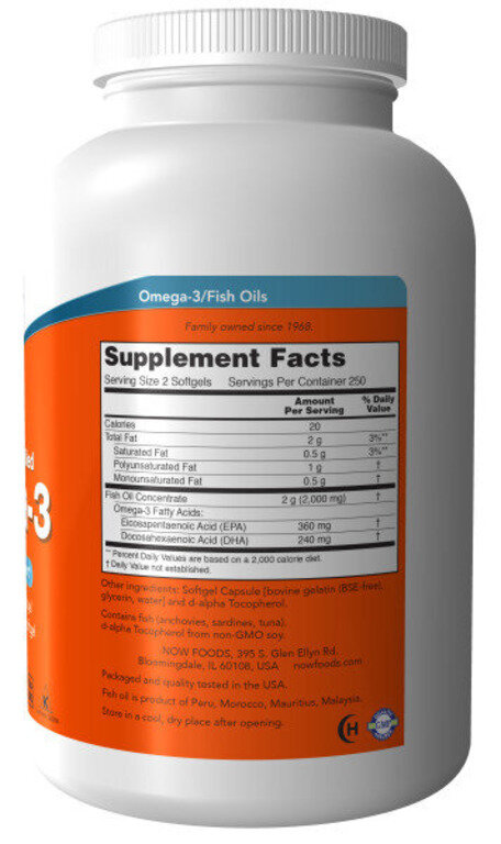 NOW Omega 3 1000 mg 500 softgel