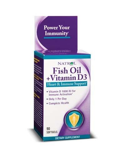 Natrol Fish Oil & Vitamin D3 90 капс