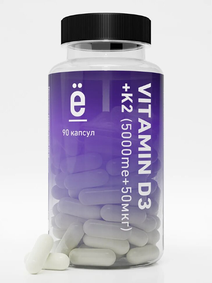 Ёбатон Vitamin D3+K2 60 caps