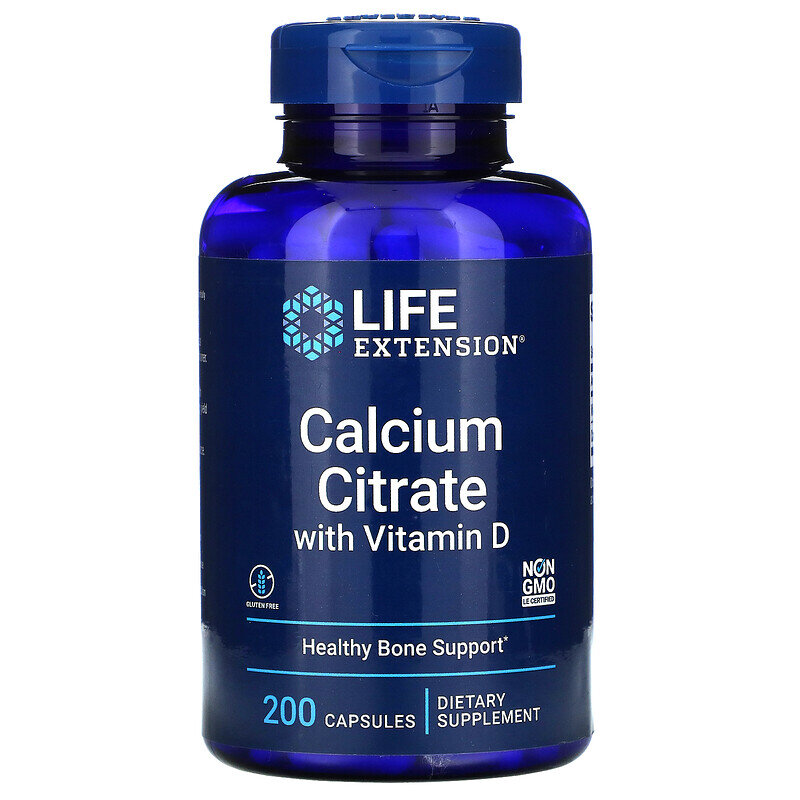 Life Extension Calcium Citrate with Vit D 200 caps Срок 31.12.24