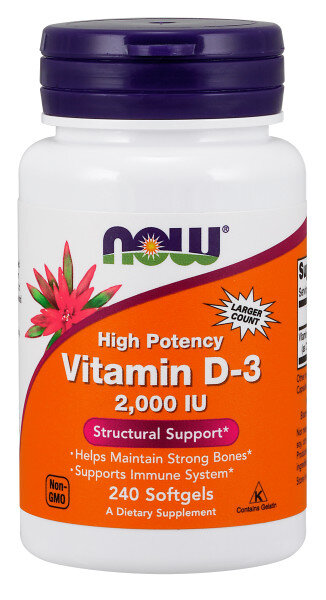 NOW Vitamin D3 2000 МЕ 240 softgels