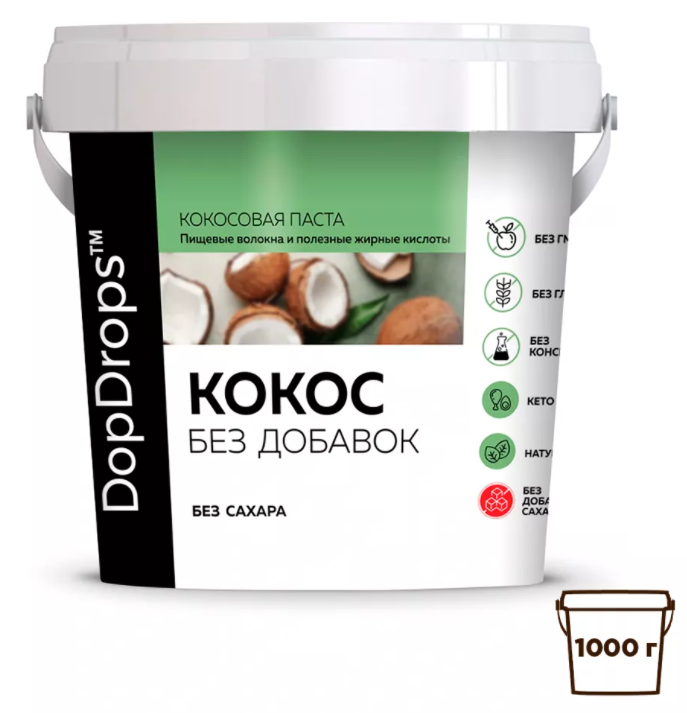 DopDrops Кокосовая паста без добавок 1000 грамм